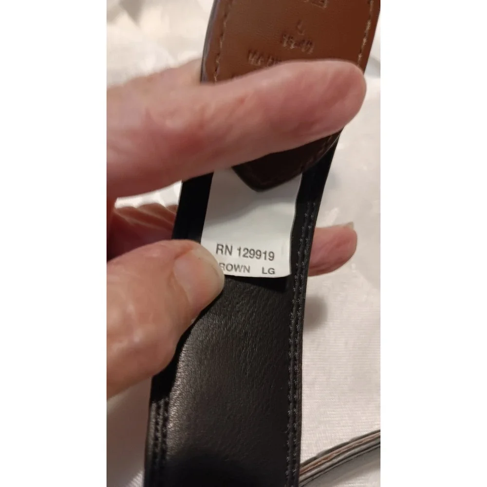 Tommy Hilfiger Belt 38-40 Brown Raised Braided Design Leather Soft Supple EUC